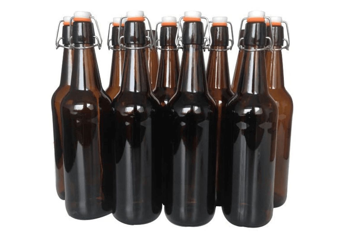 Glass Flip Top Bottles 750ml Amber - Case of 12 image 2