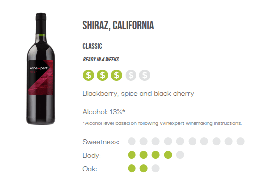 WineXpert Classic Wine making kit California Shiraz 8L (MAKES 23L) image 2