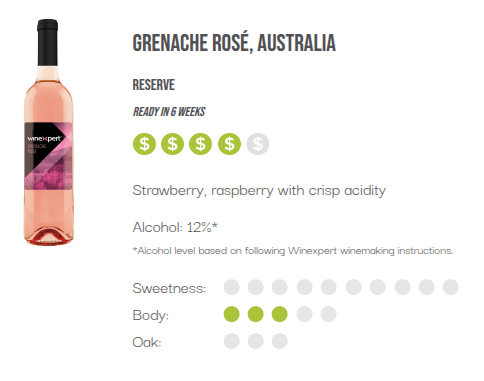WineXpert Reserve Wine making kit Australian Grenache Rose 10L (MAKES 23L) image 2