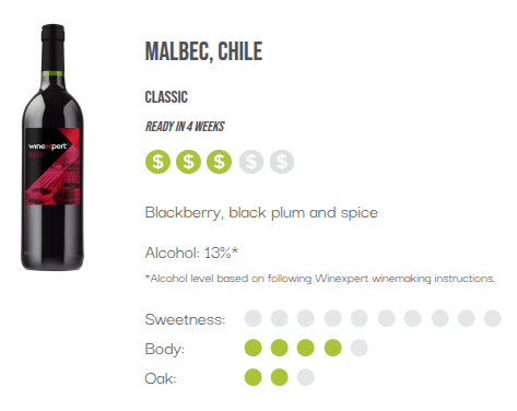 WineXpert Classic Wine making kit Chilean Malbec 8L (MAKES 23L) image 2