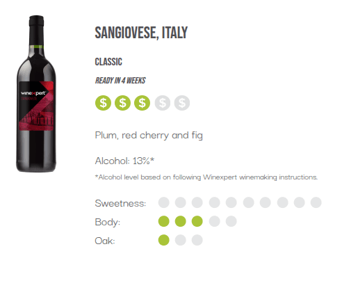 WineXpert Classic Wine making kit Italian Sangiovese 8L (MAKES 23L) image 2