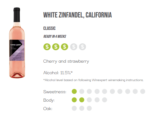 WineXpert Classic Wine making kit California White Zinfandel 8L (MAKES 23L) image 2
