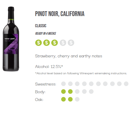 WineXpert Classic Wine making kit California Pinot Noir 8L (MAKES 23L) image 2