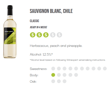 WineXpert Classic Wine making kit Chilean Sauvignon Blanc 8L (MAKES 23L) image 2