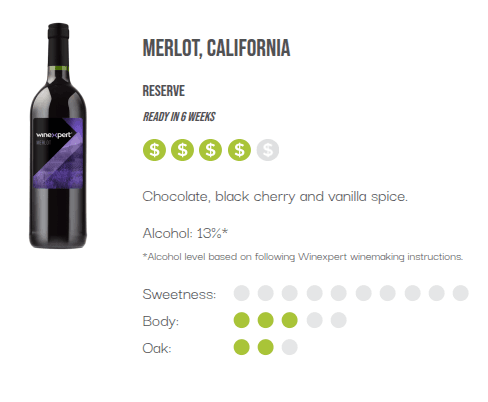 WineXpert Reserve Wine making kit California Merlot 10L (MAKES 23L) image 2