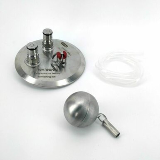 Kegmenter Lid with Ball Lock Posts, Dip Tube and PRV 