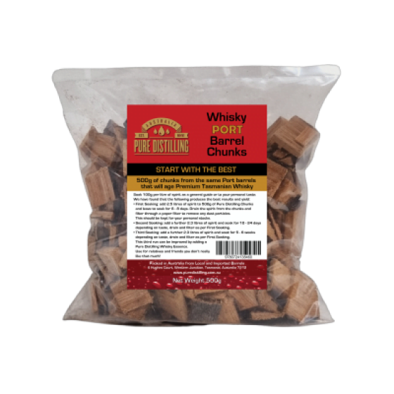 Pure Distilling Whisky Port Barrel Chunks 500g