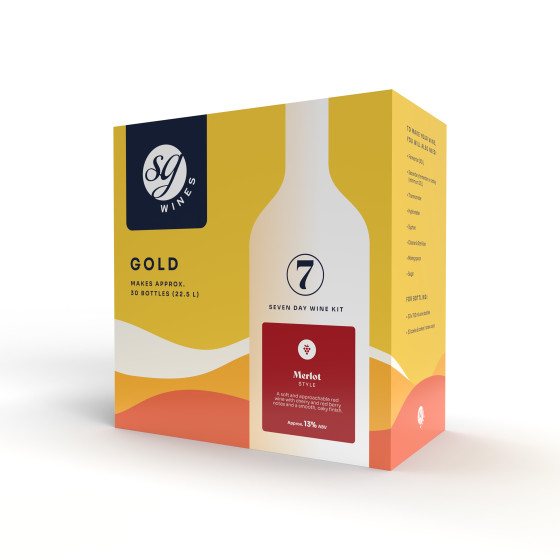 SG Wines Gold 30 Bottle Wine Making Kit - Merlot
