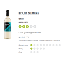 WineXpert Classic Wine making Kit California Riesling 8L (makes 23L)