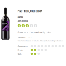 WineXpert Classic Wine making kit California Pinot Noir 8L (MAKES 23L)